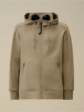 C.P. Company Men's  Diagonal Raised Fleece Goggle Sweatshirt Size XL Dove Gray